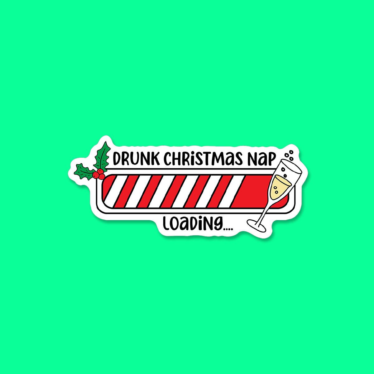 Drunk Christmas Nap Loading Sticker