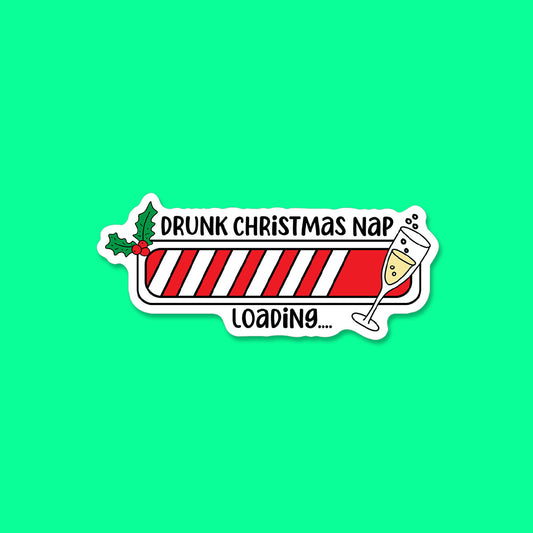 Drunk Christmas Nap Loading Sticker
